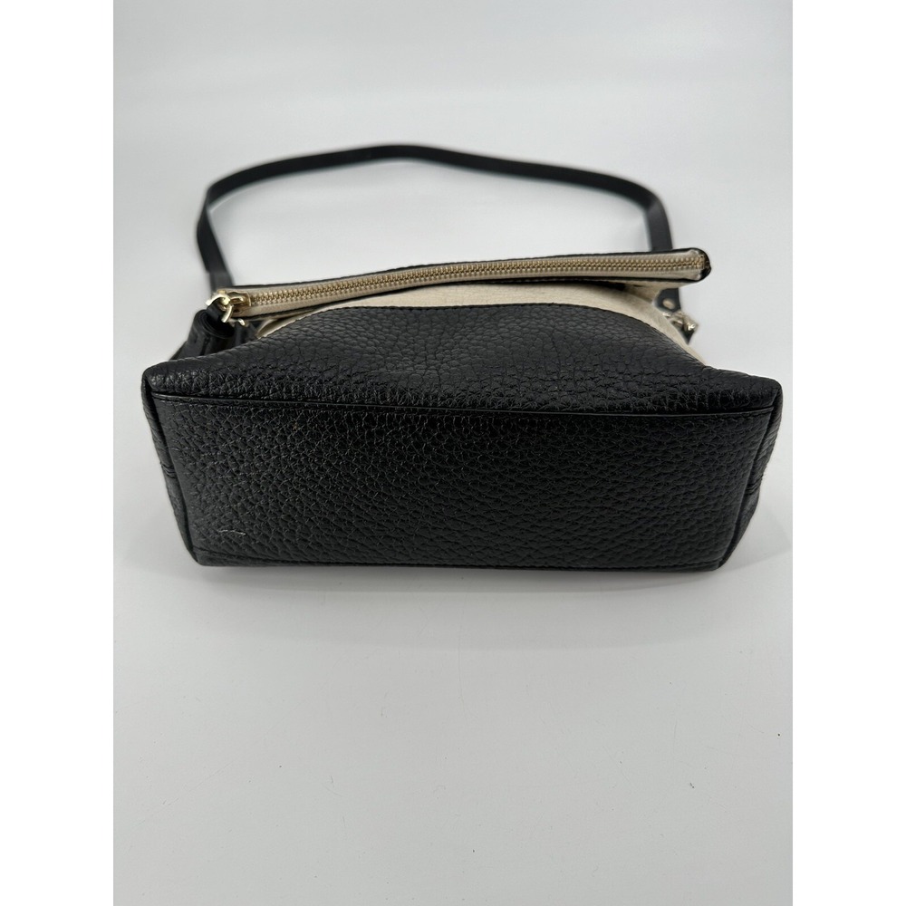 Kate‎ Spade Black and Cream Pebbled Leather Crossbody Foldover Bag - Picture 4 of 16